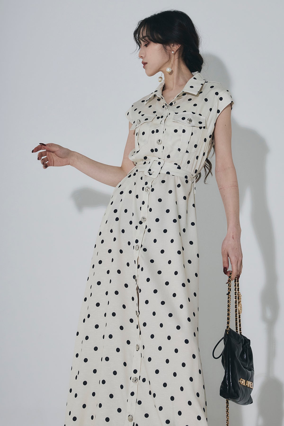 ANDREA&CO ドットベルテッドシャツワンピース ドットベルテッドシャツワンピース – ANDREA&Co.