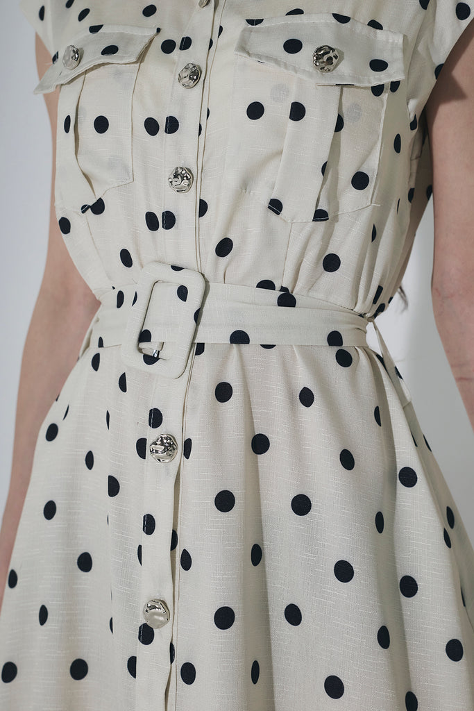 ANDREA&CO ドットベルテッドシャツワンピース ドットベルテッドシャツワンピース – ANDREA&Co.