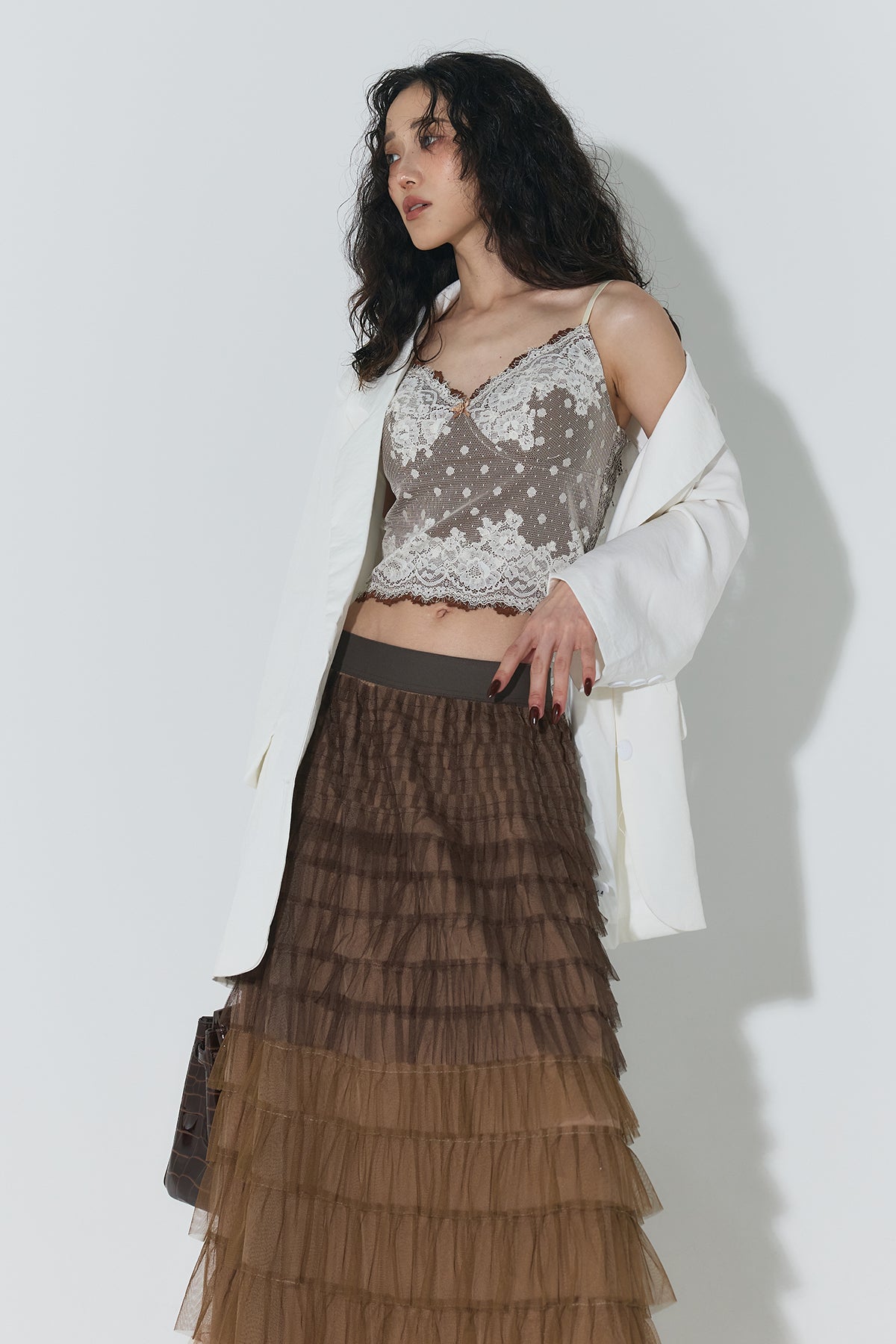 トップス andrea&co. LACE LINE CUTOUT KNIT TOPS – ANDREA&Co.