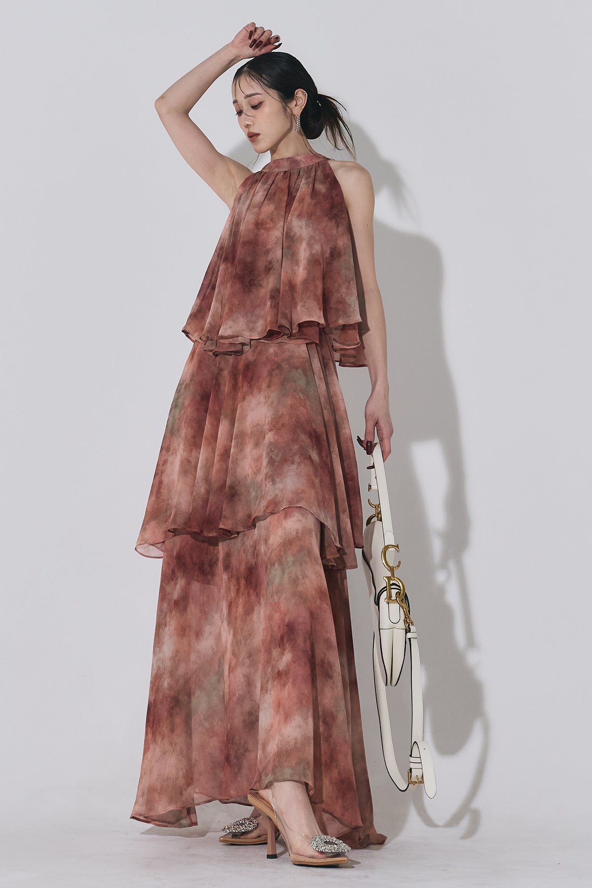 AUBREY by ANDREA & Co. ホルターワンピース マーブルホルターネックティアードワンピース – ANDREA&Co.