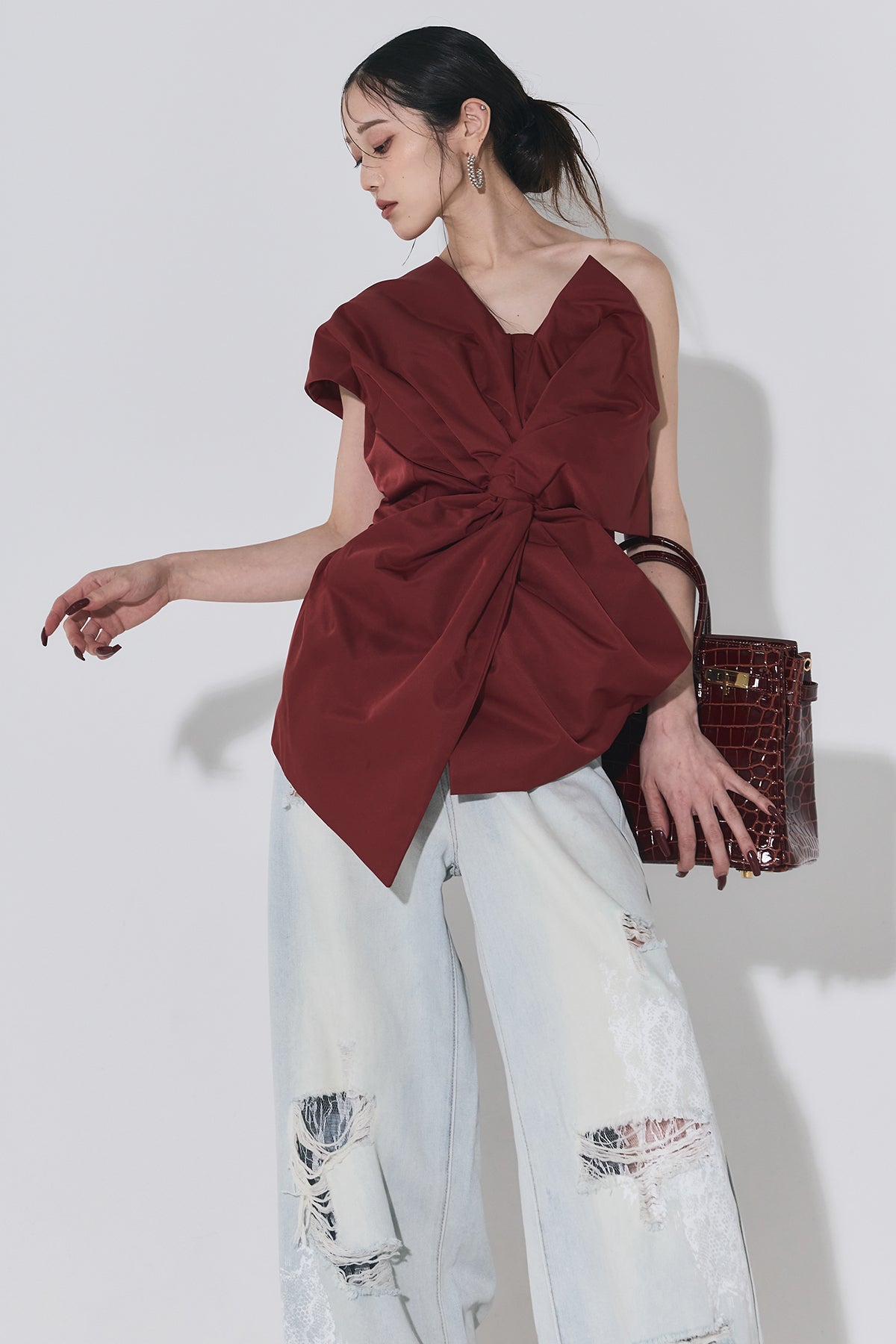 Riu リボンアシンメトリートップス アシンメトリーリボントップス – ANDREA&Co.