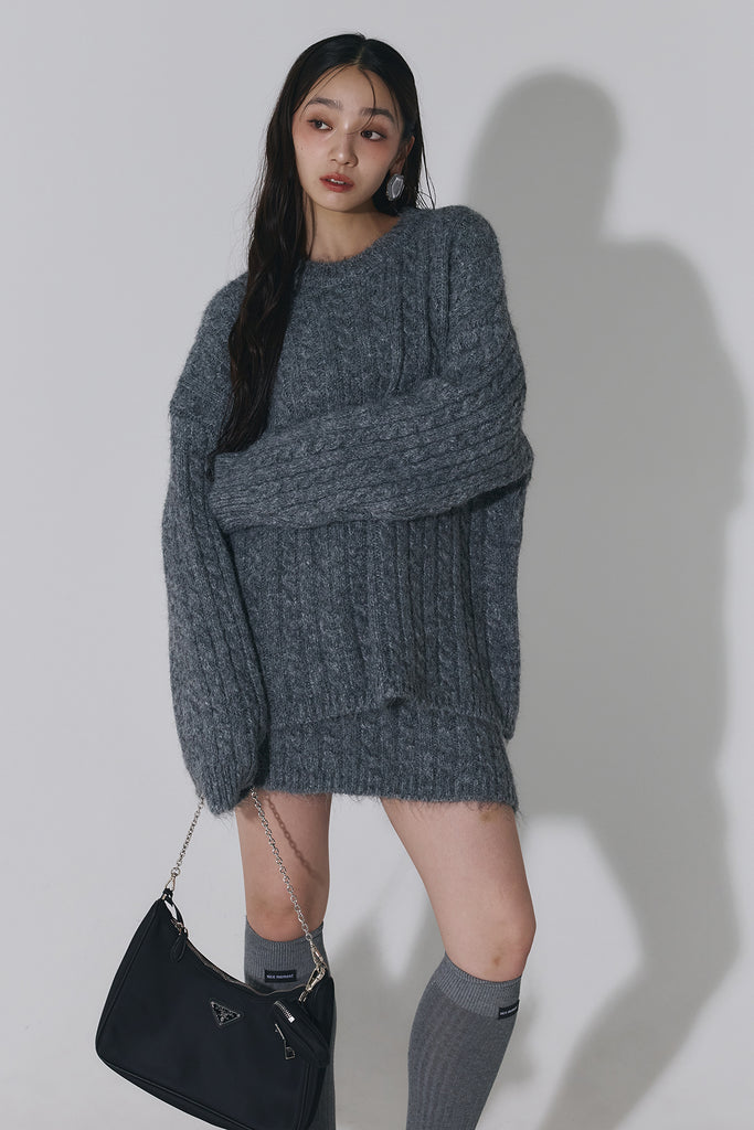 ケーブルオーバーニット&スカートセットアップ – ANDREA&Co.
