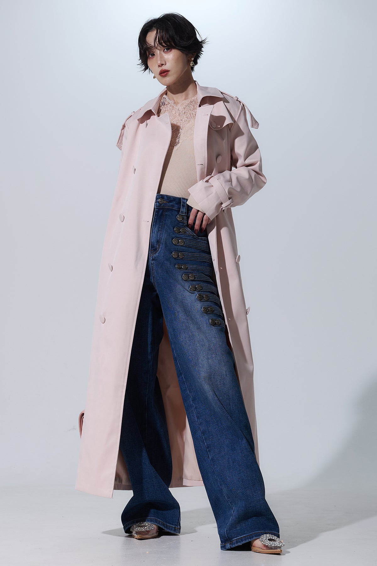 6/5まで値下げ！andrea&co トレンチコートセット ロングダブルトレンチコート – ANDREA&Co.