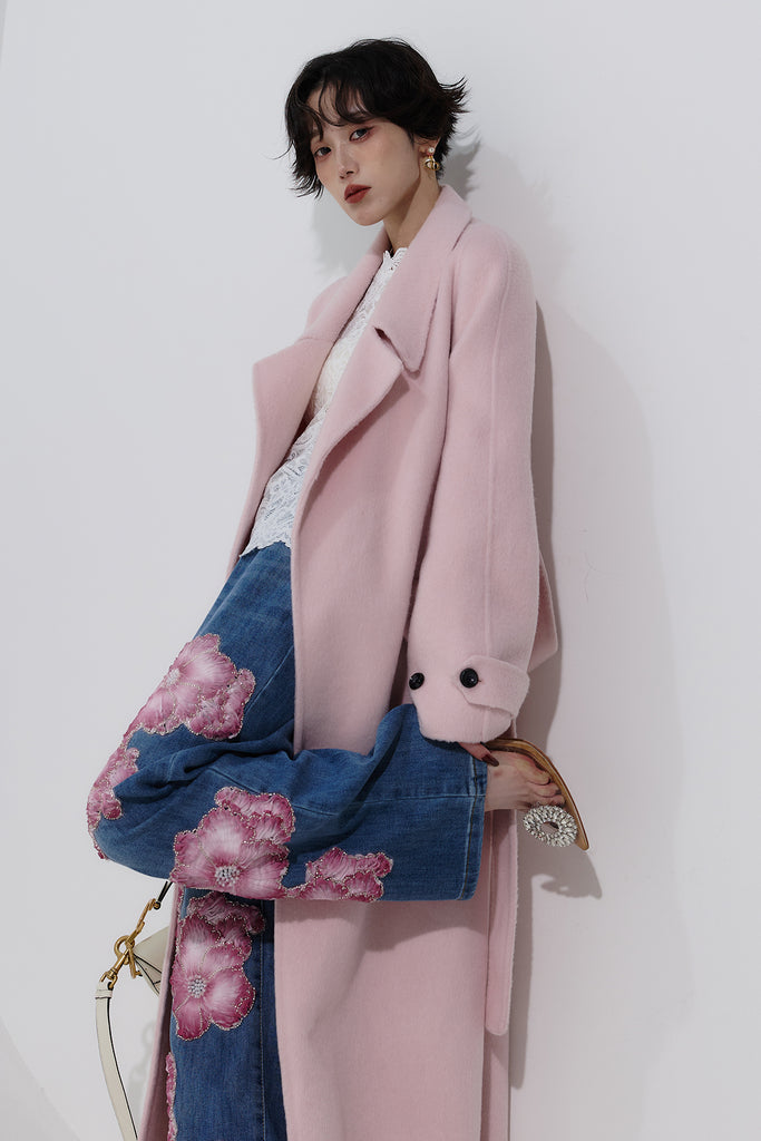 ANDREA&Co. ペールウールコート ピンク 未使用 新品 ペールピンクロングコート – ANDREA&Co.