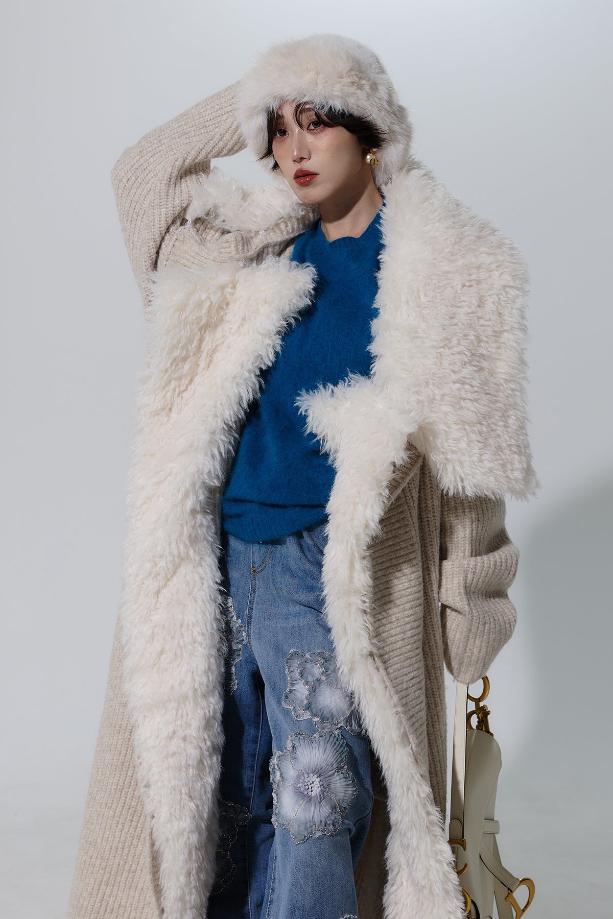 ファーコンビニットロングコート – ANDREA&Co.