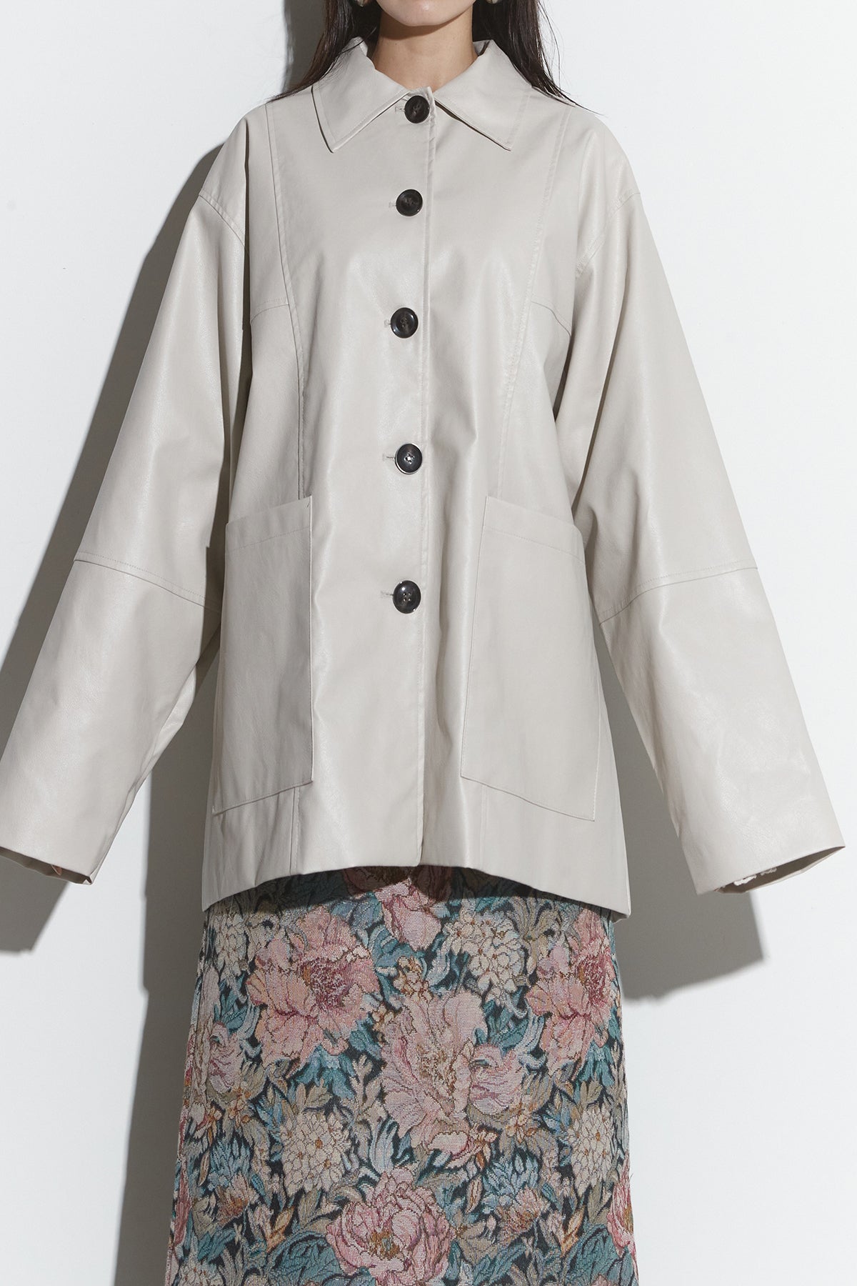 ANDREA&co. andrea&co. シルエット　ダウンコート アニュアンス anuans 2wayファーカラーダウンコート （BEIGE