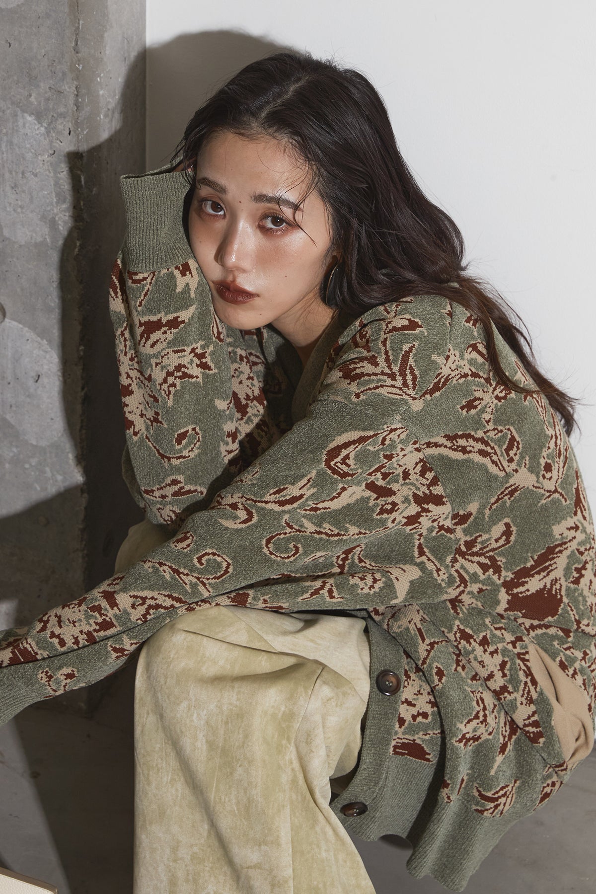 SET】ボタニカルジャガードカーデ+スエードワイドパンツ – ANDREA&Co.