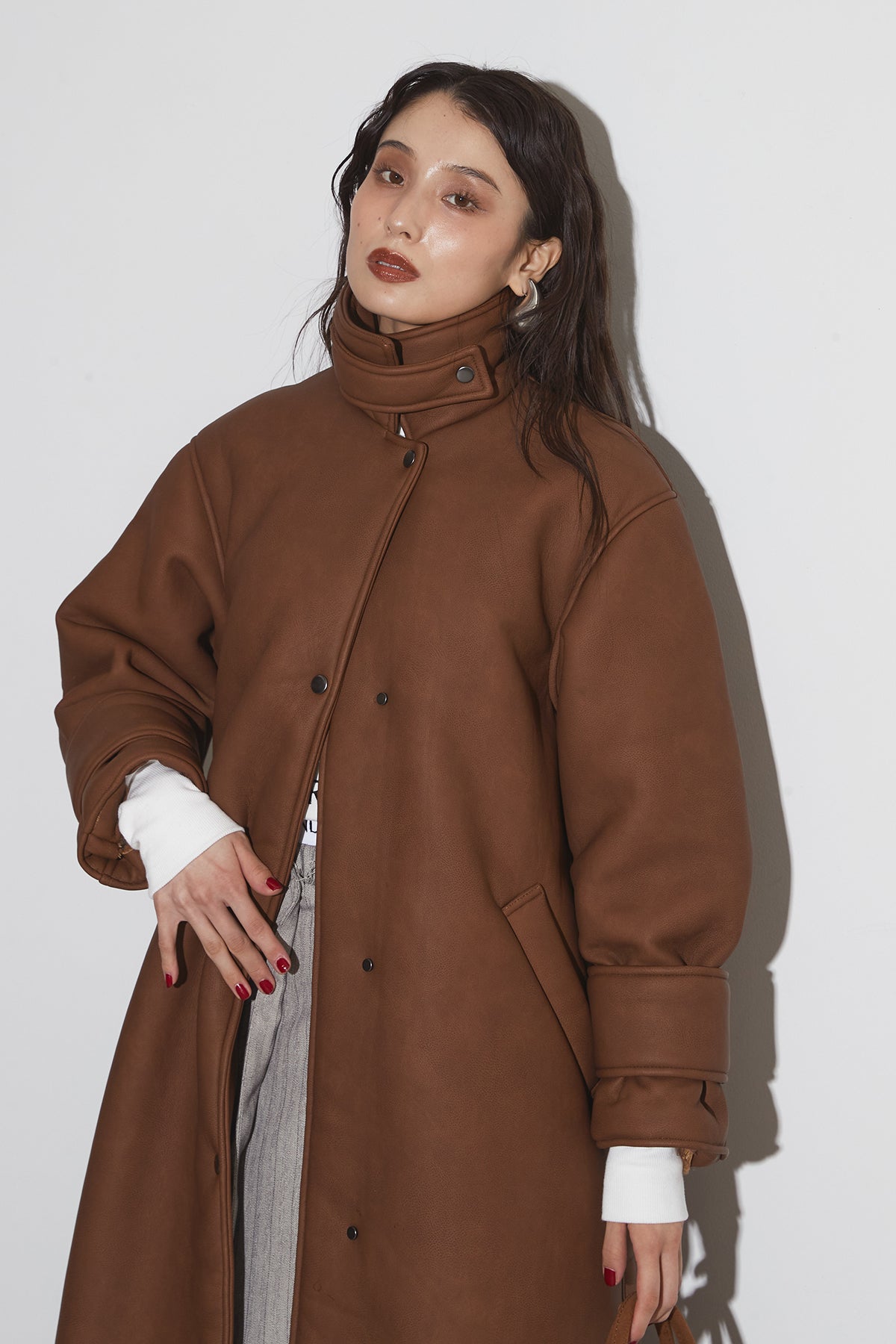BACKSIDE BOA LEATHER COAT – ANDREA&Co.