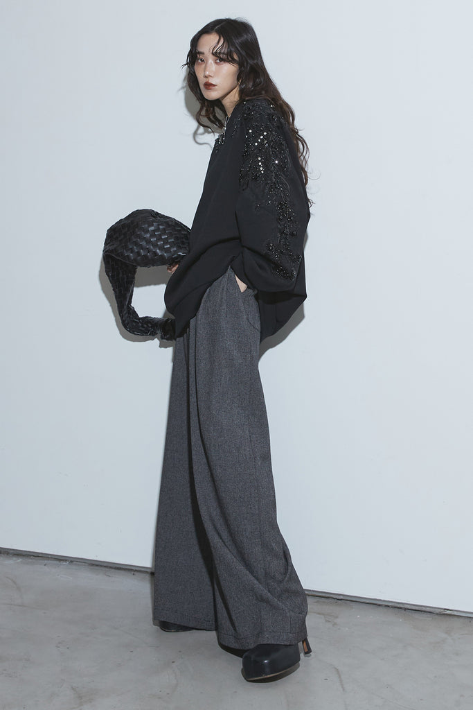 ANDREA&Co.上下セット ANDREA&Co】ブラック ノースリーブジャケット パンツセットアップ