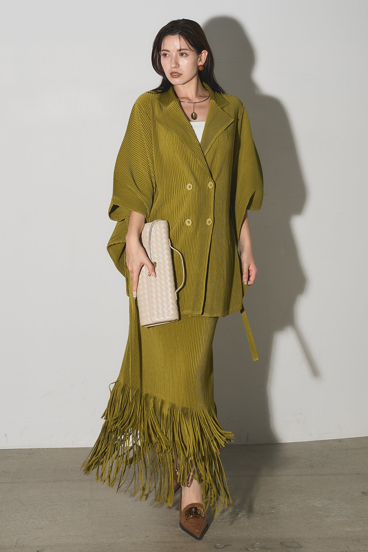 【ANDREA & Co.】　フリンジデザインニットスカート ANDREA & Co.】 フリンジデザインニットスカート ANDREA & Co