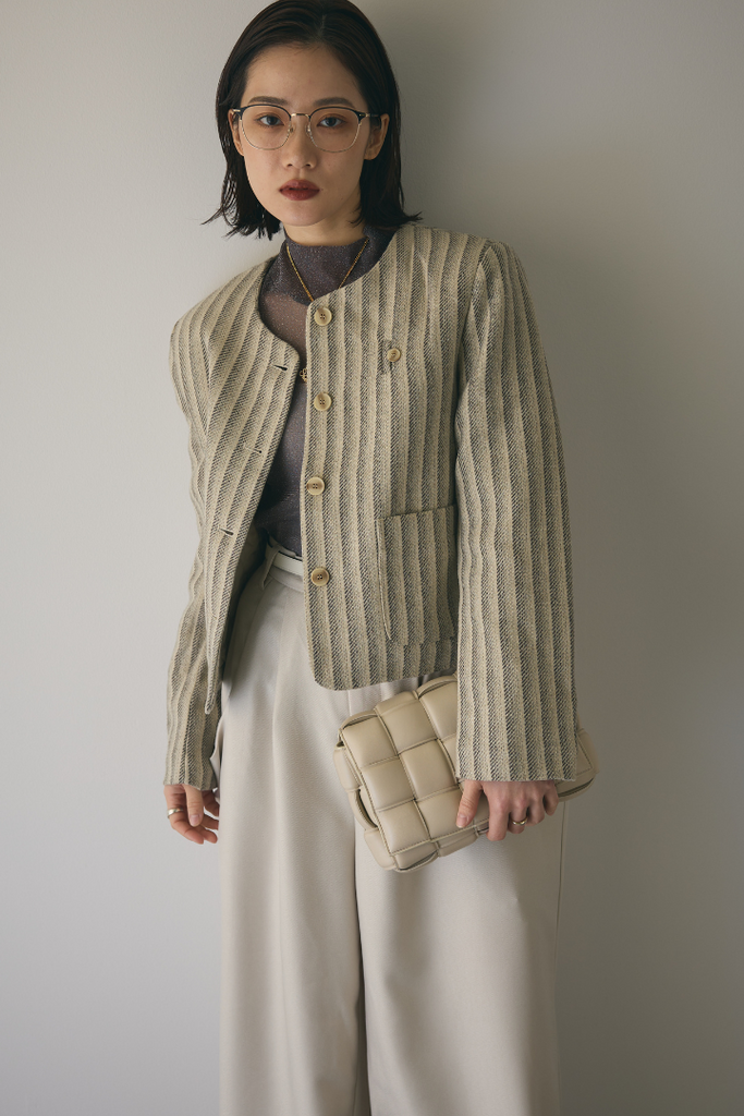 andrea&co. アンドレアアンドコー ツイードファージャケット andrea&co. アンドレアアンドコー ツイードファージャケット