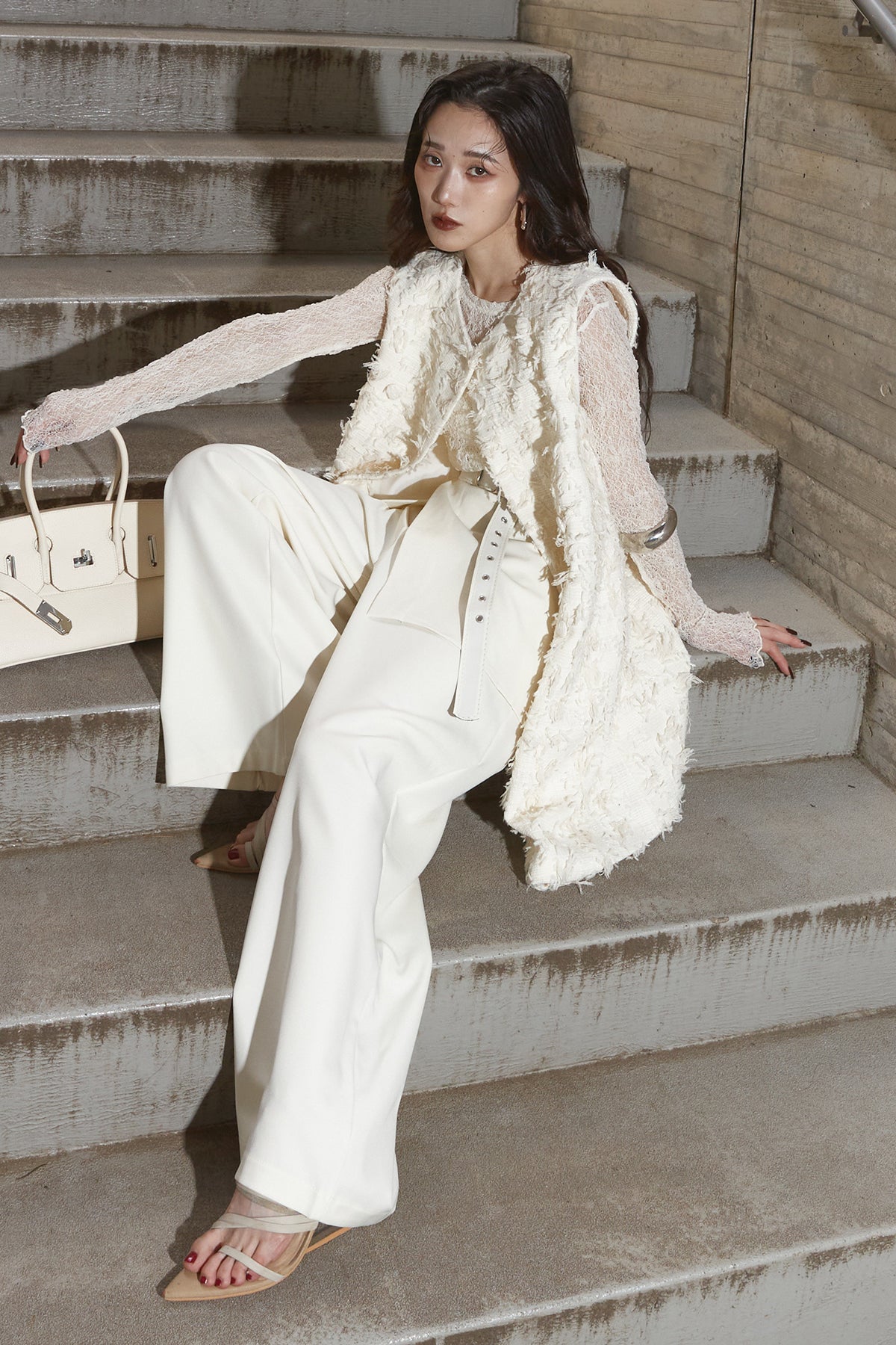 Kastane レースパンツ kastane カスタネ レースパンツ ホワイト 2025SS