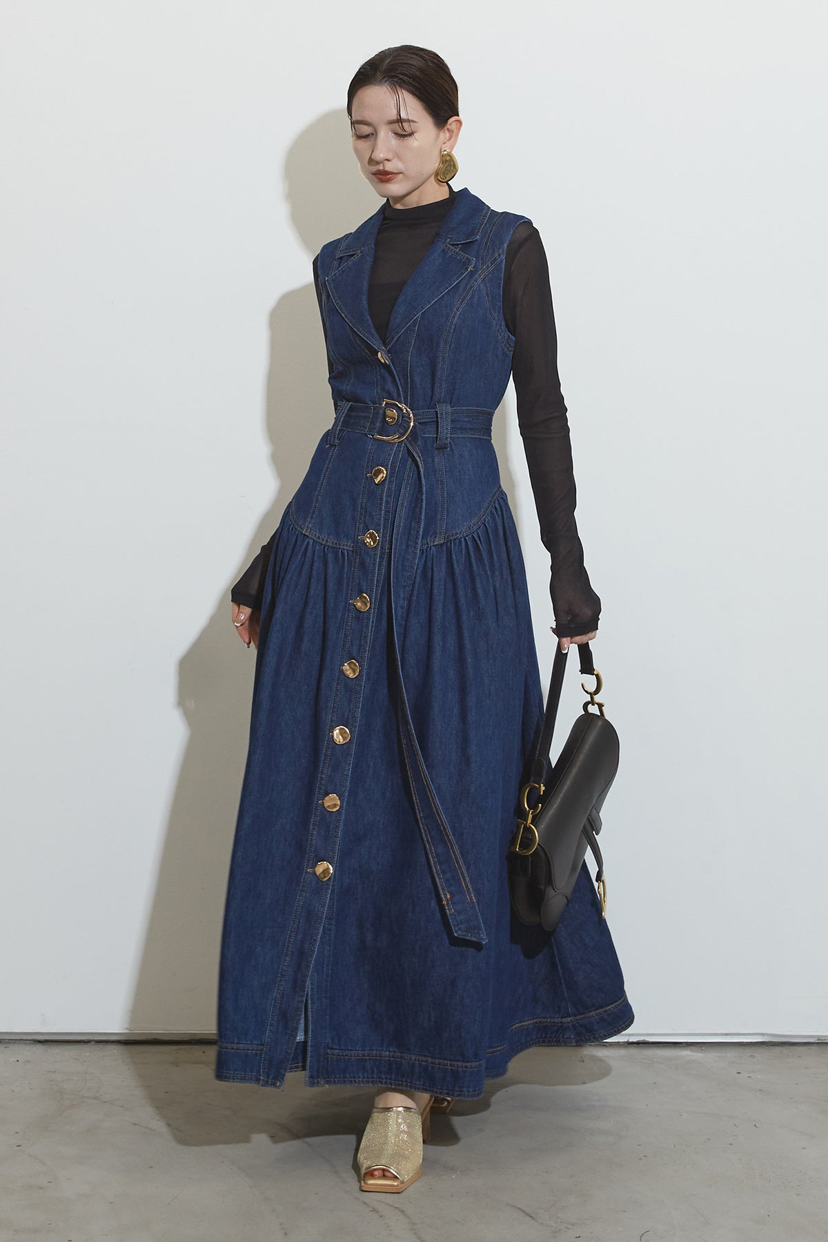 yukkoさんプロデュース ANDREA&Co. ベルト付きロングワンピース yukkoさんプロデュース ANDREA&Co. ベルト付きロングワンピース