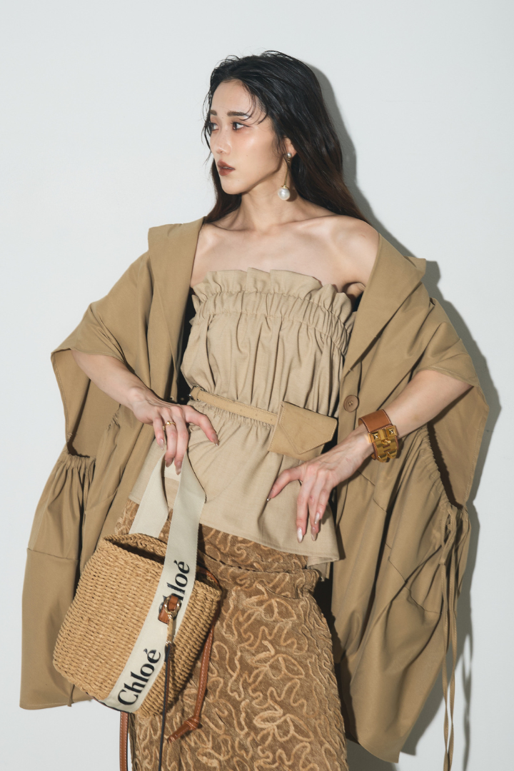ANDREA&CO ヨセアツメファージャケット ベージュ ANDREA&CO ヨセ ANDREA&CO ヨセアツメファージャケット ベージュ ANDREA&CO ヨセ