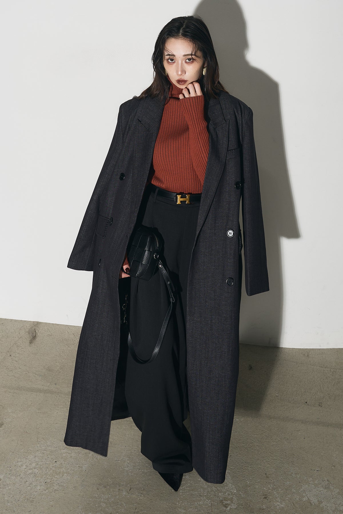 andrea&co AUBRAY デニムライクダブルブレストコート　新品タグ付き デニムライクダブルブレストコート – ANDREA&Co.