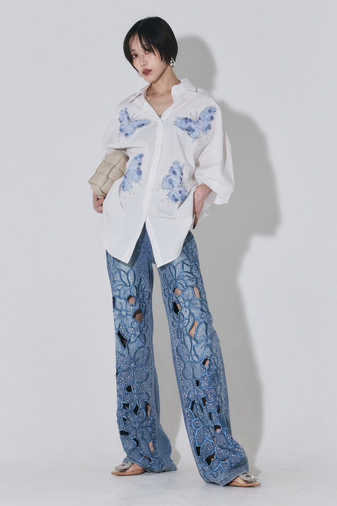 新品 andrea&co. AUBREY シャイニーデニムパンツ デニム HIGH SUMMER COLLECTION】 – ANDREA&Co.