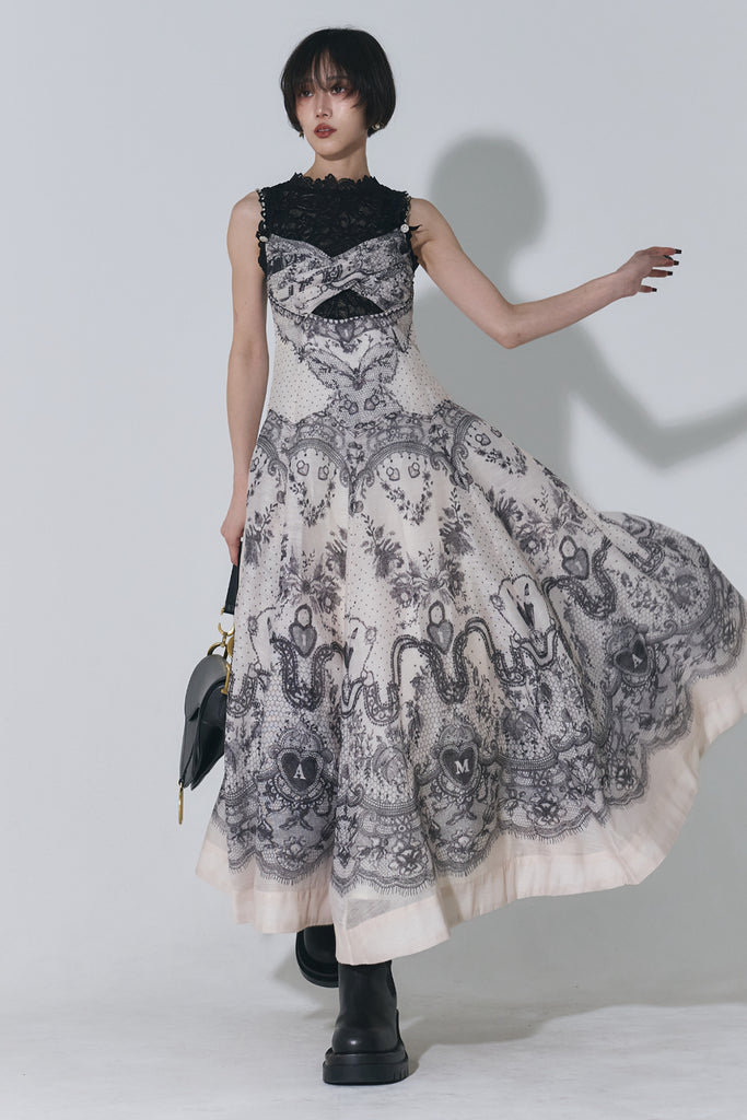 ANDREA&Co.レースノースリーブワンピース♡タグあり レースつけ襟付