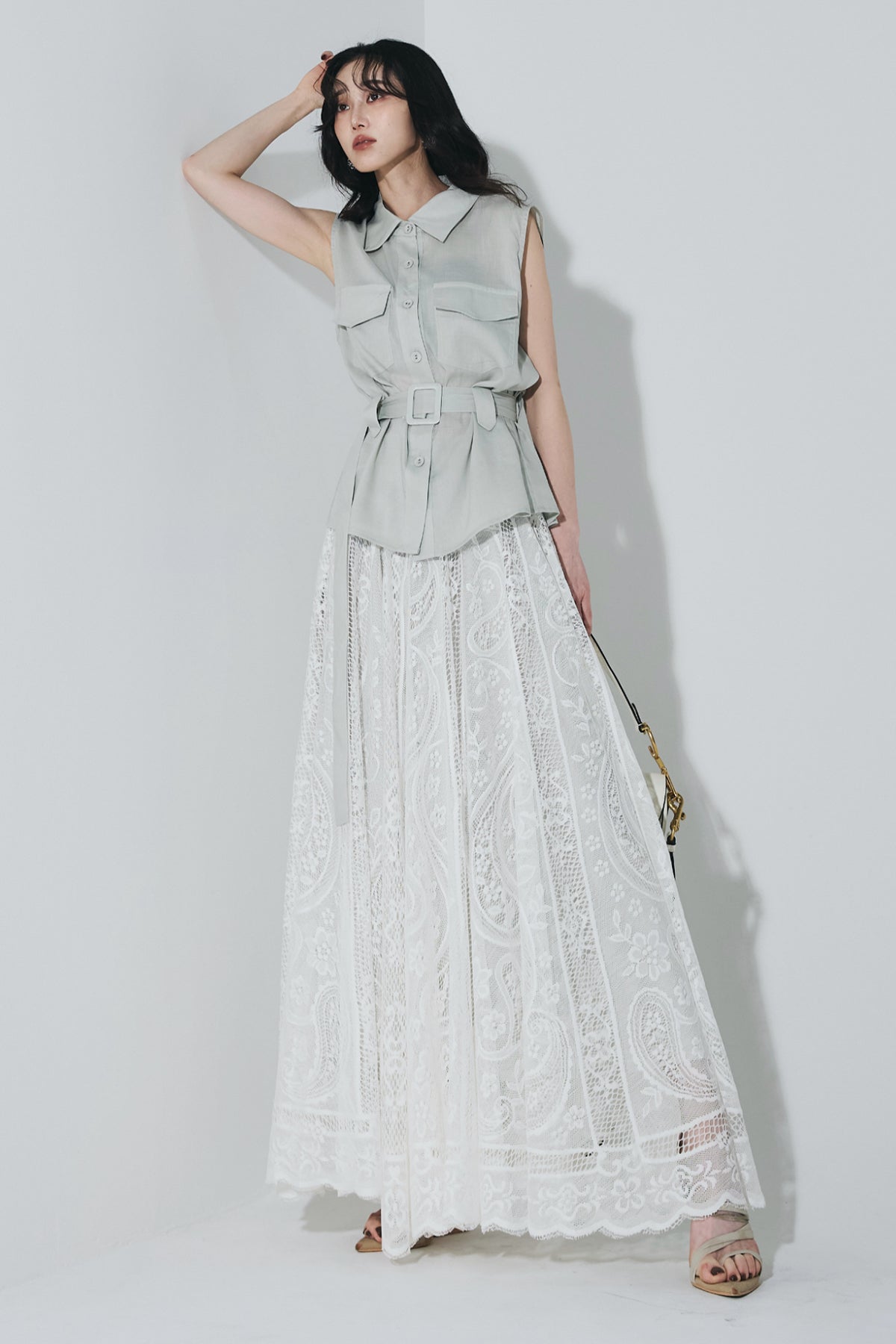 【ANDREA&Co.】ベルテッドレーススカートセットアップ ベルテッドレーススカートセットアップ – ANDREA&Co.