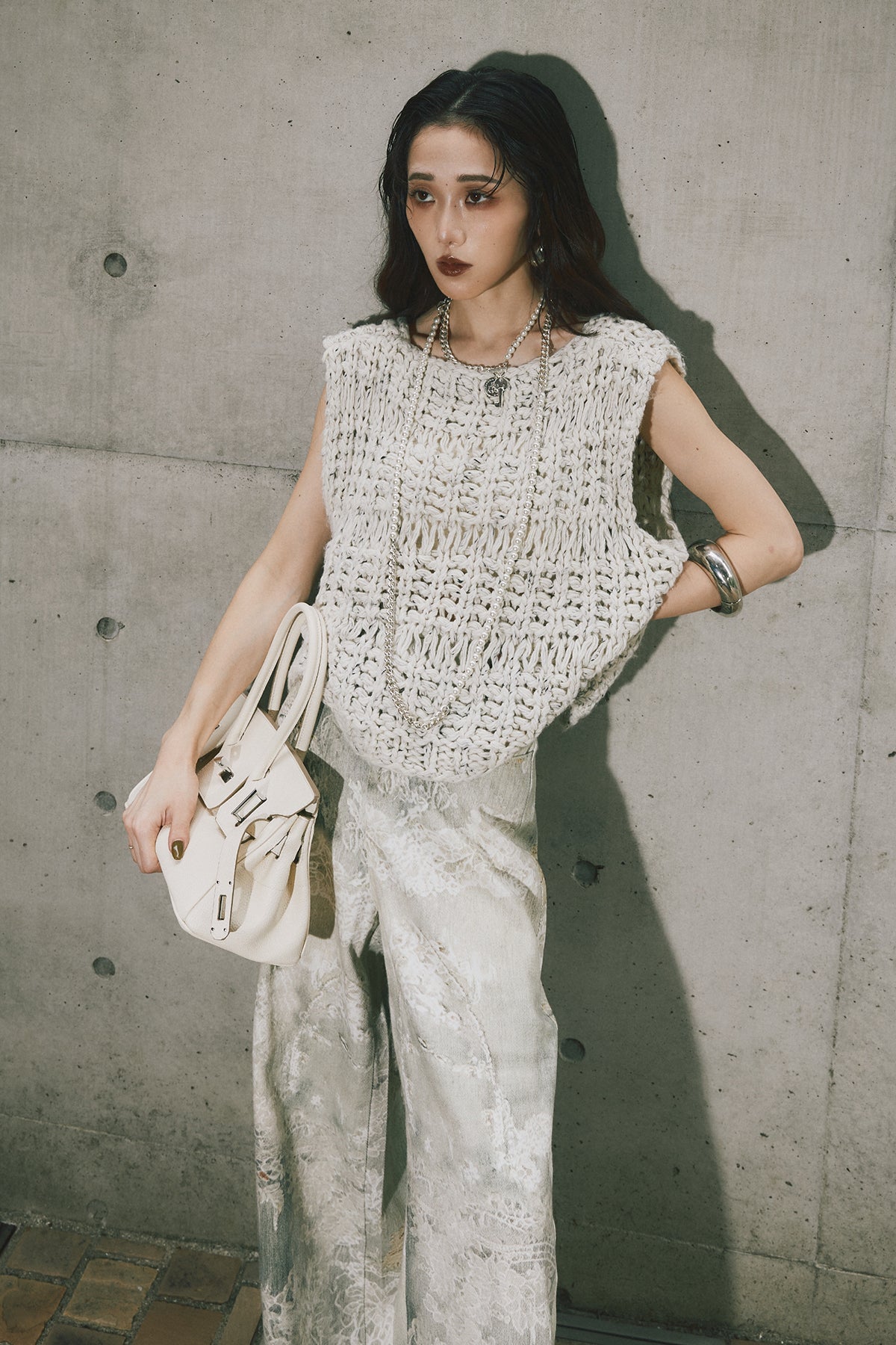 SET】MIXニットトップス+アートウォッシュデニム – ANDREA&Co.