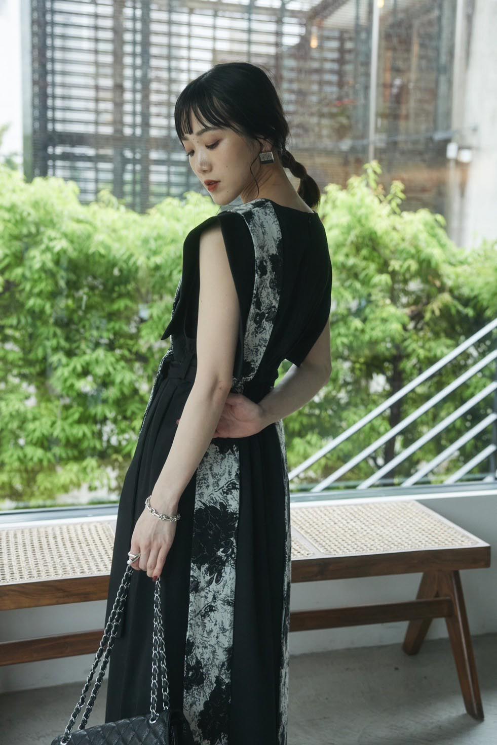 タグ付 ANDREA&Co. JACQUARD RIBBON DRESS