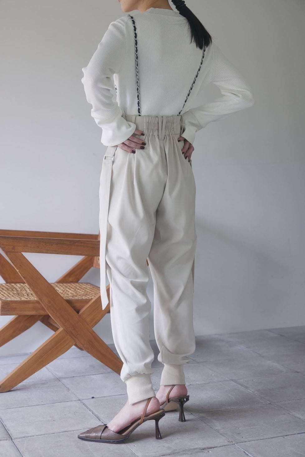 ANDREACo. CHAIN SUSPENDER JOGGER PANTS-