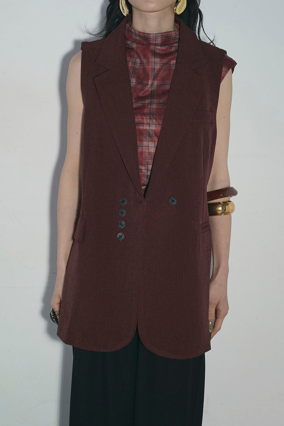 【新品 タグ付き】ANDREA & Co AUBREY ベスト ジレ 黒 新品 タグ付き】ANDREA & Co AUBREY ベスト ジレ 黒