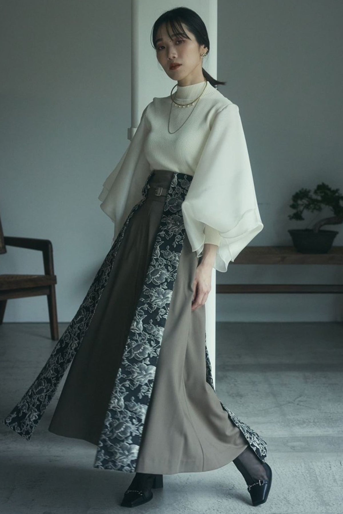 2022春の新作 ANDREA&Co. ジャガード SKIRT RIBBON JACQUARD ロング