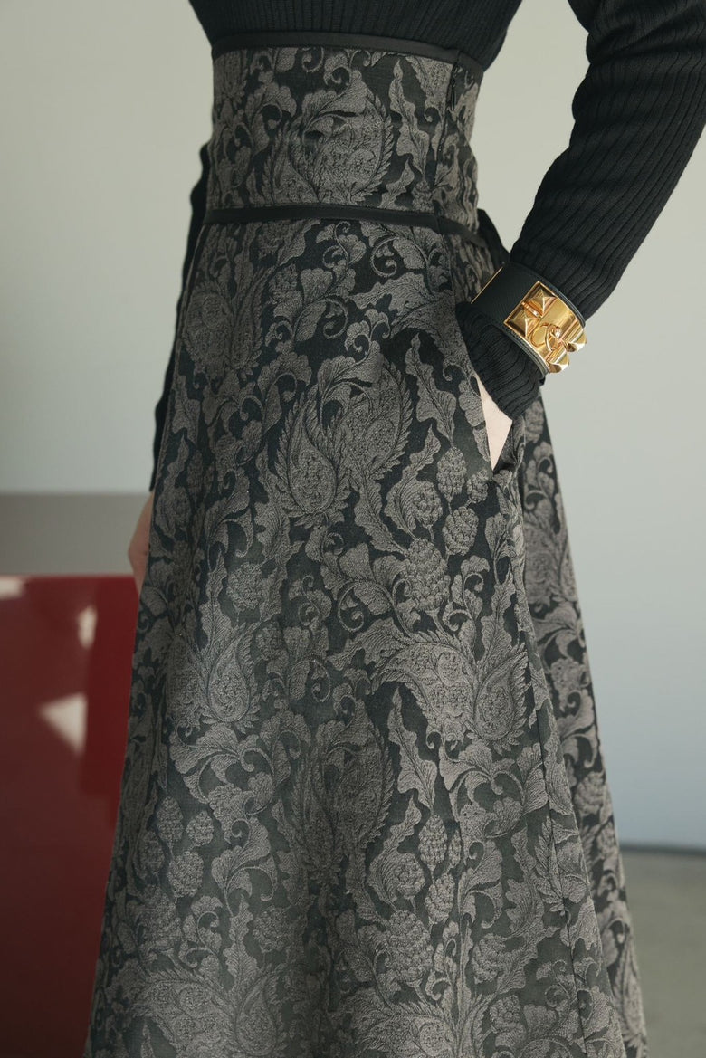BOTANICAL JACQUARD SKIRT – ANDREA&Co 